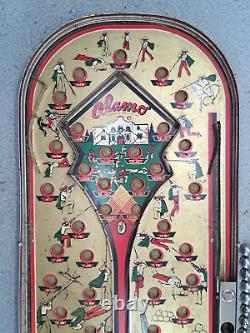 Jeu de flipper de table Alamo Vintage Joseph Schneider des années 1930 avec des balles jouet fabriqué aux États-Unis à New York