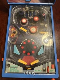 Jeu de flipper de table Vintage TOMY ASTRO SHOOTER avec tableau de score et corde tel quel