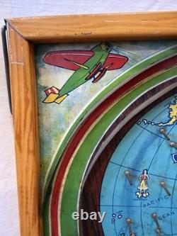 Jeu de flipper de table en métal Vintage 'Round the World, jouet durable et nouveauté NYC