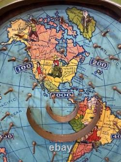 Jeu de flipper de table en métal Vintage 'Round the World, jouet durable et nouveauté NYC