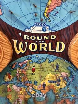 Jeu de flipper de table en métal Vintage 'Round the World, jouet durable et nouveauté NYC