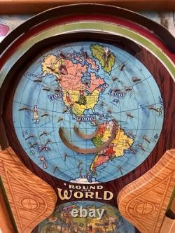 Jeu de flipper de table en métal Vintage 'Round the World, jouet durable et nouveauté NYC