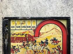 Jeu de flipper de table vintage des années 1930 par Lindstrom Tool & Toy Co Wild West Tin