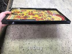 Jeu de flipper de table vintage des années 1930 par Lindstrom Tool & Toy Co Wild West Tin