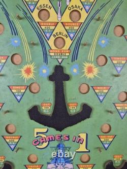 Jeu de flipper militaire Vintage POOSH-M-UP Victory Bomber NORTHWESTERN Toys 5 en 1