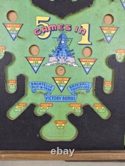 Jeu de flipper militaire Vintage POOSH-M-UP Victory Bomber NORTHWESTERN Toys 5 en 1