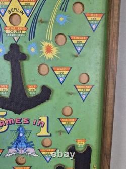 Jeu de flipper militaire Vintage POOSH-M-UP Victory Bomber NORTHWESTERN Toys 5 en 1