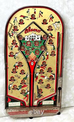 Jeu de table de flipper Alamo Joseph Schneider vintage, sans verre ni billes