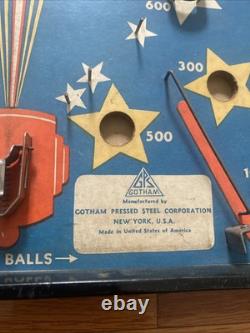 Jeu de table de flipper 'Shooting Star' Van Gotham des années 1930 avec 6 billes