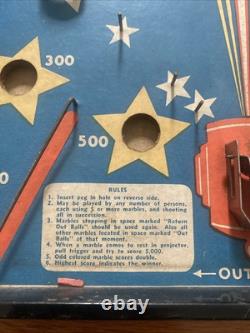Jeu de table de flipper 'Shooting Star' Van Gotham des années 1930 avec 6 billes
