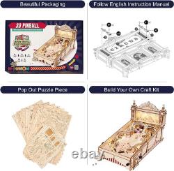 Jeu de table en bois RoWood, machine à pinball en 3D, modèle créatif à construire
