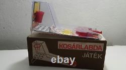 Jeu de tir de flipper de basket-ball vintage boîte originale jouet Hongrie Lemez Játék
