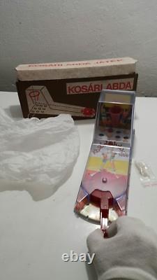 Jeu de tir de flipper de basket-ball vintage boîte originale jouet Hongrie Lemez Játék