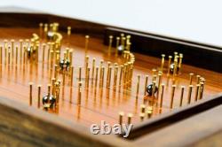 Jeu traditionnel de bagatelle en bois massif / Jeu de table en bois avec billes en laiton