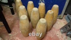 Jeux de quilles en bois vintage à 9 piquets - Jeu traditionnel de pub anglais avec 2 balles