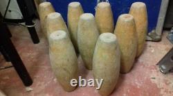 Jeux de quilles en bois vintage à 9 piquets - Jeu traditionnel de pub anglais avec 2 balles