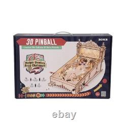 Kit de maquette de flipper en bois 3D à monter soi-même, jeu d’arcade mécanique lumineux, cadeau jouet
