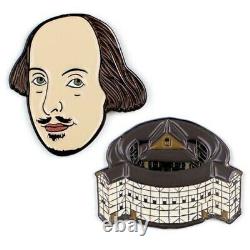 Lot de 10 ensembles de broches William Shakespeare & The Globe