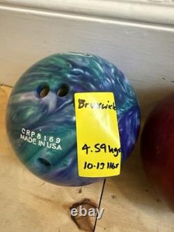 Lot de 5 Boules de Bowling + Sac à Roulettes Mélange de Poids 6-13lb Collection Uniquement