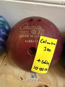 Lot de 5 boules de bowling + sac de bowling à roues poids mixtes 6-13 lb uniquement en collection
