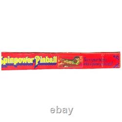Machine à flipper Spinpower Vintage Mattel 1974 Finition bois faux Neuve scellée dans sa boîte