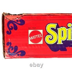 Machine à flipper Spinpower Vintage Mattel 1974 Finition bois faux Neuve scellée dans sa boîte
