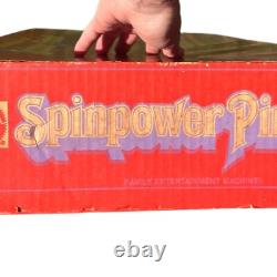 Machine à flipper Spinpower Vintage Mattel 1974 Finition bois faux Neuve scellée dans sa boîte