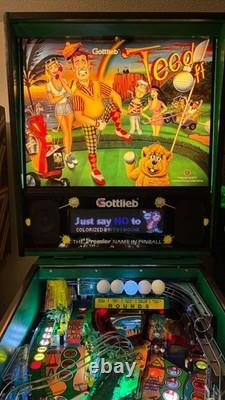 Machine de flipper Gottlieb Tee'd Off. Topper. Pin2DMD. Invisiglass. Teed off.