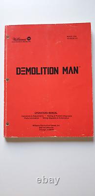 Manuel d'exploitation original du flipper Williams Demolition Man