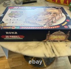 Maquette en bois de machine à flipper 3D Rokr, mécanique avec lumières, neuve et scellée