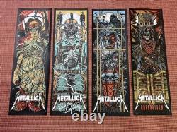 Metallica 2025 VARIANTE DE FLIPPER AFFICHE EN SÉRIGRAPHIE ENSEMBLE DE 4 Rhys Cooper Cuivre