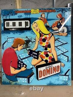 Original Domino Gottlieb Pinball Backflash Back Glass Circa 1967