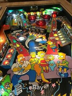 Pinball Machine Table Basse Table En Chêne Massif Les Simpsons 1990 Playfield