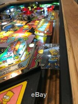 Pinball Machine Table Basse Table En Chêne Massif Les Simpsons 1990 Playfield