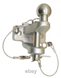 Plaque de descente de attelage réglable 2 broches et attelage à boule et broche 3,5t