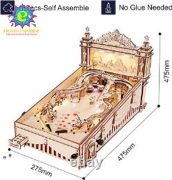 Puzzle de Machine à Pinball 3D, Jeu de Table Amusant, Modèle Mécanique en Bois à Construire