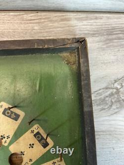 RARE Jeu de Bagatelle Antique de Poker en Bois Lindstrom des Années 1930