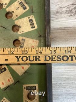 RARE Jeu de Bagatelle Antique de Poker en Bois Lindstrom des Années 1930