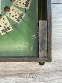 RARE Table de Poker en Bois Lindstrom des Années 1930 - Jeu de Bagatelle Antique