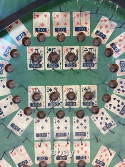 RARE Table de Poker en Bois Lindstrom des Années 1930 - Jeu de Bagatelle Antique
