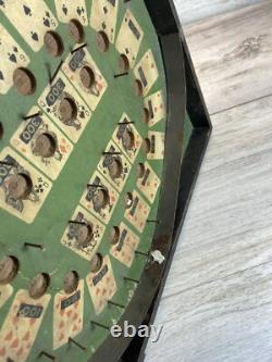 RARE Table de Poker en Bois Lindstrom des Années 1930 - Jeu de Bagatelle Antique