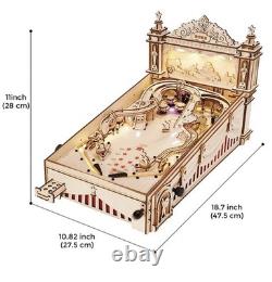 ROKR Puzzle en bois 3D machine de flipper 482 pièces, modèle DIY pour enfants et jeu de fête en famille