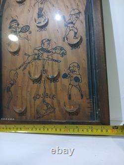 Rare Jeu de Flipper Vintage Clown-N-UP en Bois des Années 1930 ! Flipper en Bois