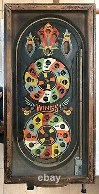 Rare Pièce-op 1933 Pinball Jeu Rock-ola'wings' Made In Chicago Usa, Pour La Restauration