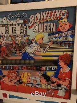 Rare Vintage 1964 Gottlieb Pinball Bowling Reine Mancave Machine