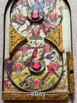 Rare Vintage des années 1930 Lindstrom's Nids d'Oiseaux Affichage Mural Bagatelle Flipper