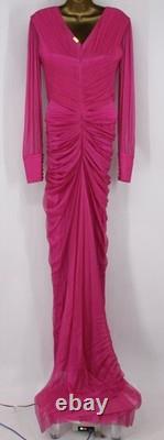 Rhea Costa Robe longue en tulle de soie Namira pour femme, taille IT44/UK10, fuchsia Ib