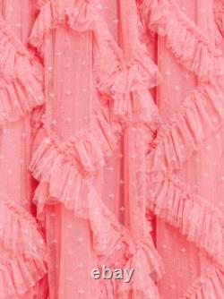 Robe à volants Genevieve 14 de Needle and Thread en corail, en parfait état