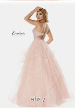 Robe de bal en tulle rose à embellissements scintillants, réduction de couture, neuve avec étiquette