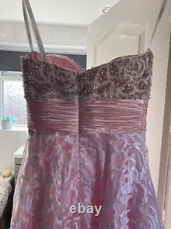 Robe de bal/robe de soirée rose, Taille 8-10, Style princesse, Sans bretelles/cœur